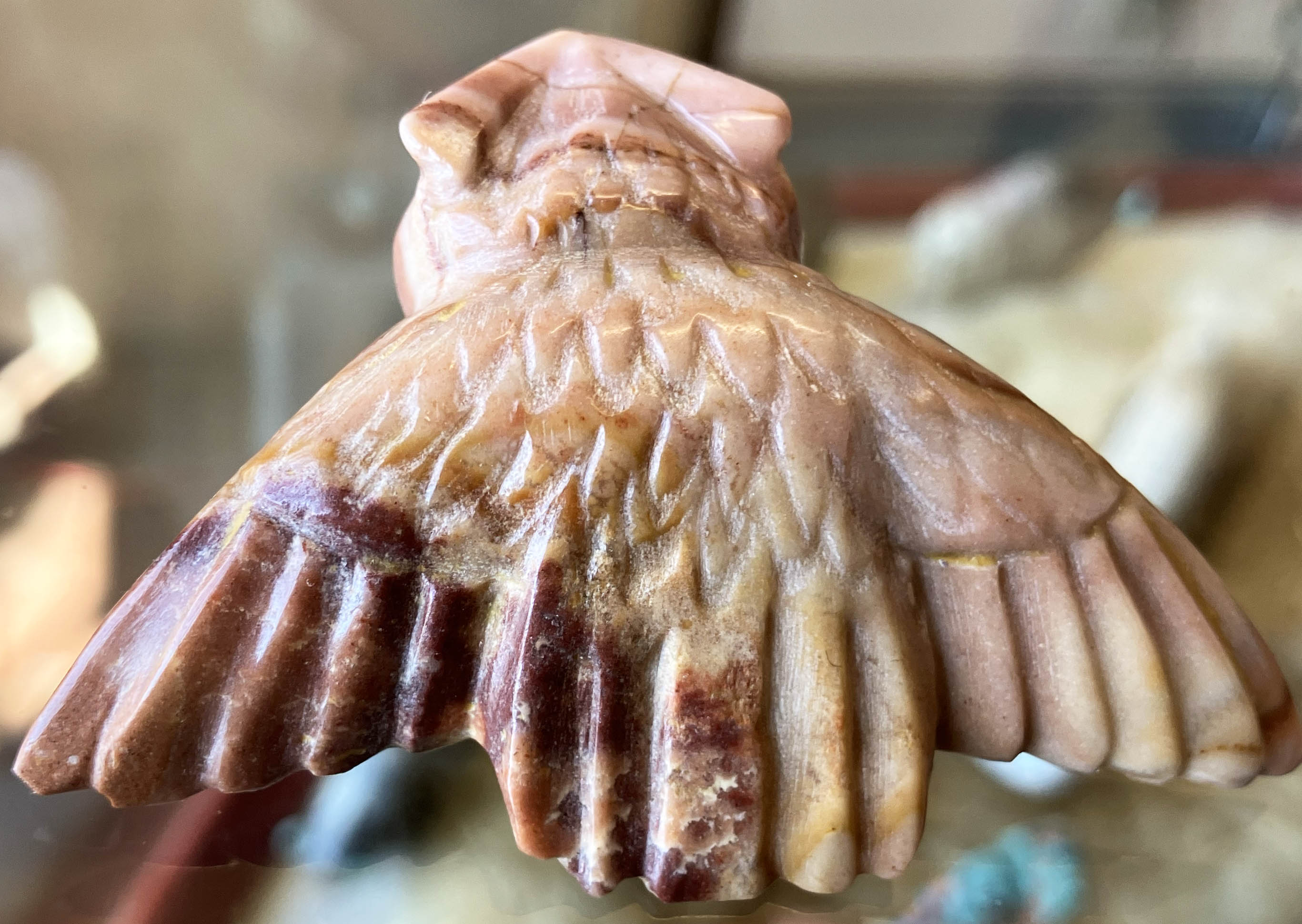 Eddie Hanaaweeke | Zuni Great Horned Owl Fetish | Penfield Gallery of Indian Arts | Albuquerque, New Mexico